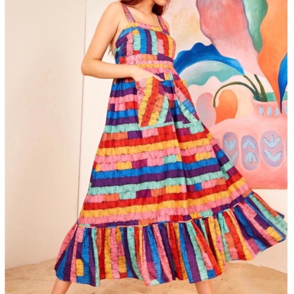 Anthropologie FARM Rio Soleil Embroidered Dress